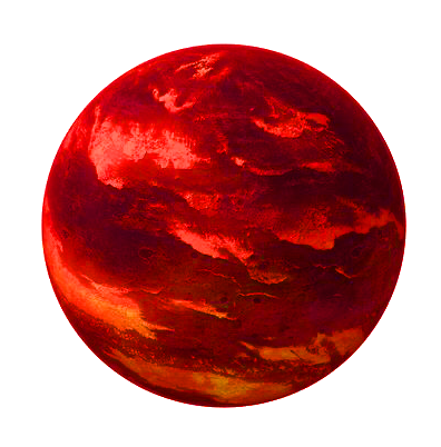 A bright red planet.