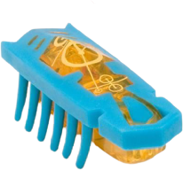 A transparent image of a blue hexbug.