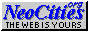 A button that says 'NeoCities.org/The Web is Yours' in blue text.