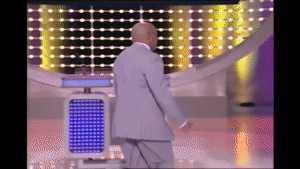 A gif of Steve Harvey on Family Feud. He pumps both fists in the air, then walks to the front of the board and points at it, at which a slot rolls over a reveals the word 'Kill' in all caps.