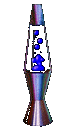A gif of a dark blue and grey lava lamp.