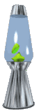 A gif of a lime and grey lava lamp.