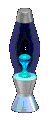 A gif of a light blue and grey lava lamp.