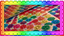 A deviant art stamp of rainbow sticker sheets.