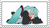 A deviant art stamp of Hatsune Miku laughing.