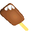 A rotating 3d model of a chocolate-covered ice cream bar.