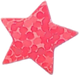 A sticker of a coral holographic star.