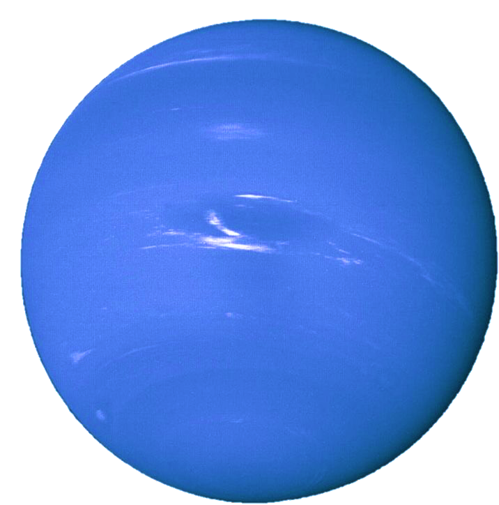 A transparent image of the planet Neptune.