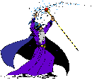 Clipart of a wizard casting spells